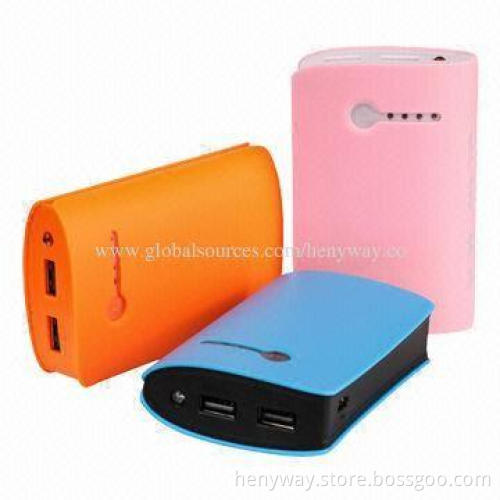 Cost Performance Power Banks with Dual USB Ports, 7,800mAh and 1-2.1A Output